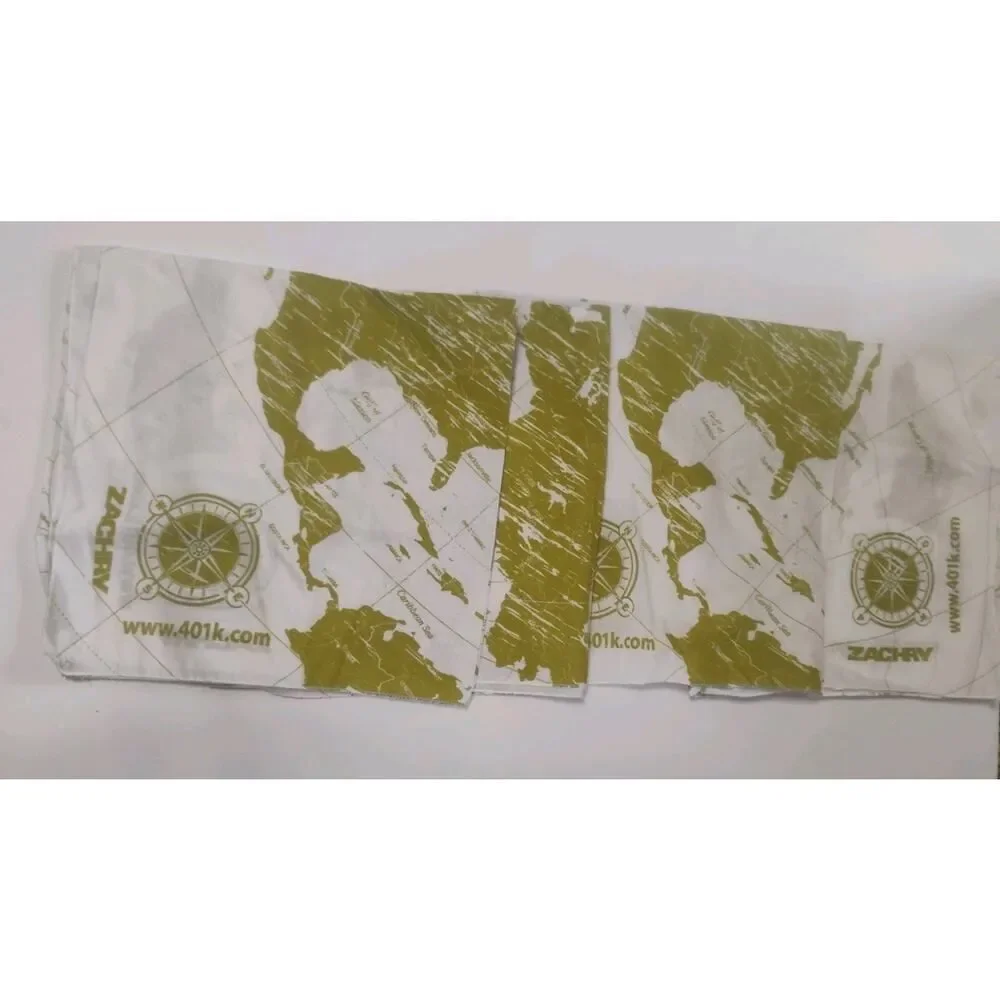Zachary Map Bandana Lot Of 4 Map Green Design